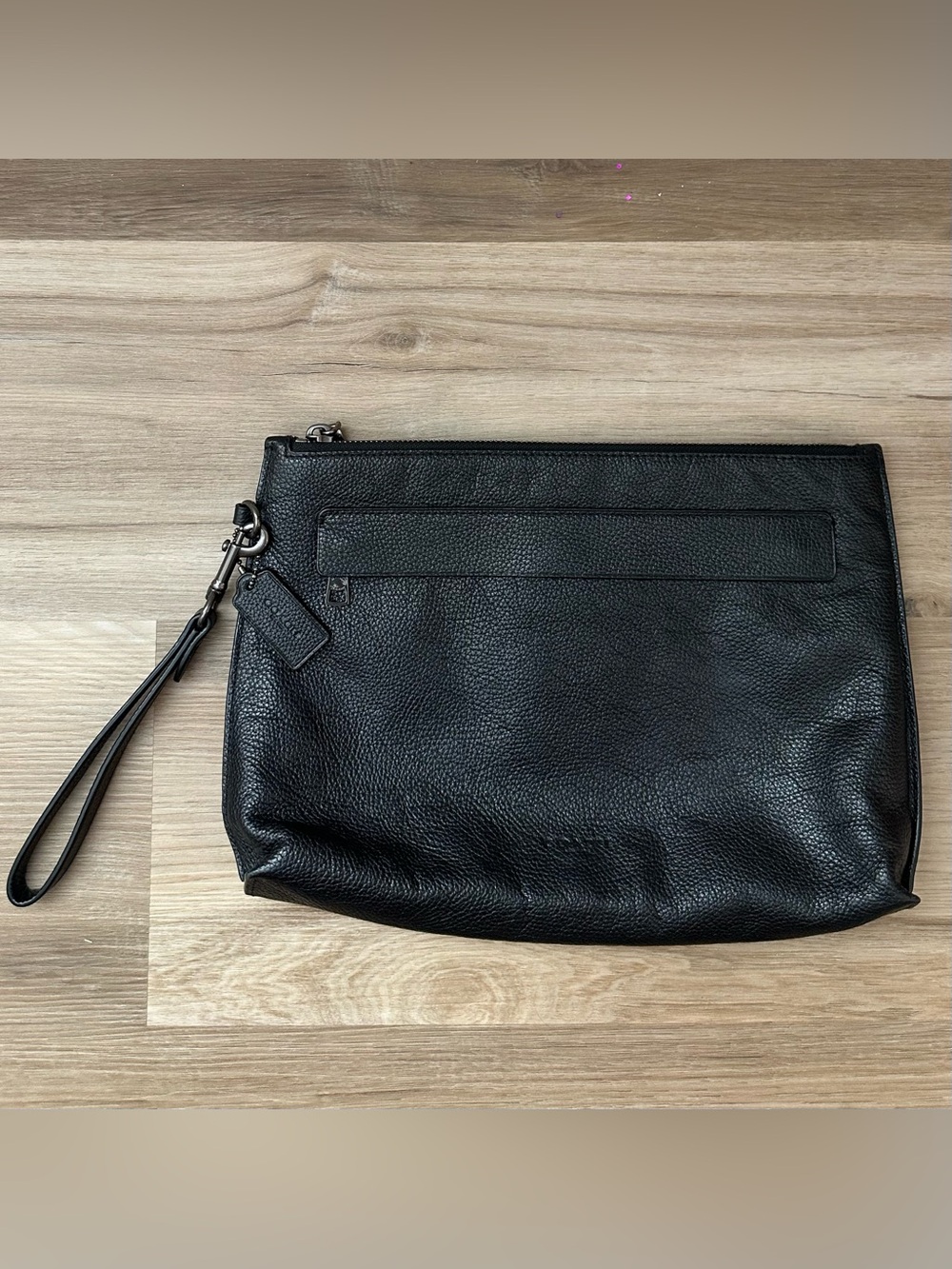 COACH Black Carryall Leather Pouch F28614